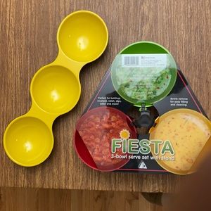 Fiesta 3bowl serve set with stand & three dip dish